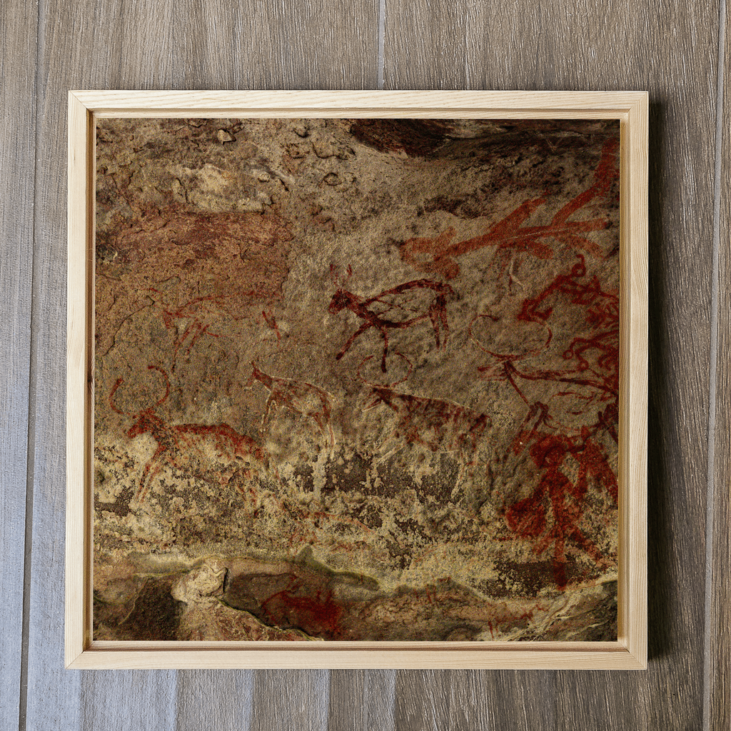 Bhimbetka Rock Art – Set of 6 | Prehistoric Cave Paintings Fine Art Wall Photography Print