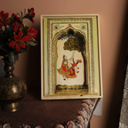 Mandawa Paintings, Shekhawati – Set of 3 | Radha Krishna Jhula, Divine Vishnu & Joyful Celebration | Fine Art Wall Photography Print