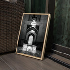 Humayun's Tomb Grave – Shadows, Reflections & Inlays | Black & White Fine Art Print