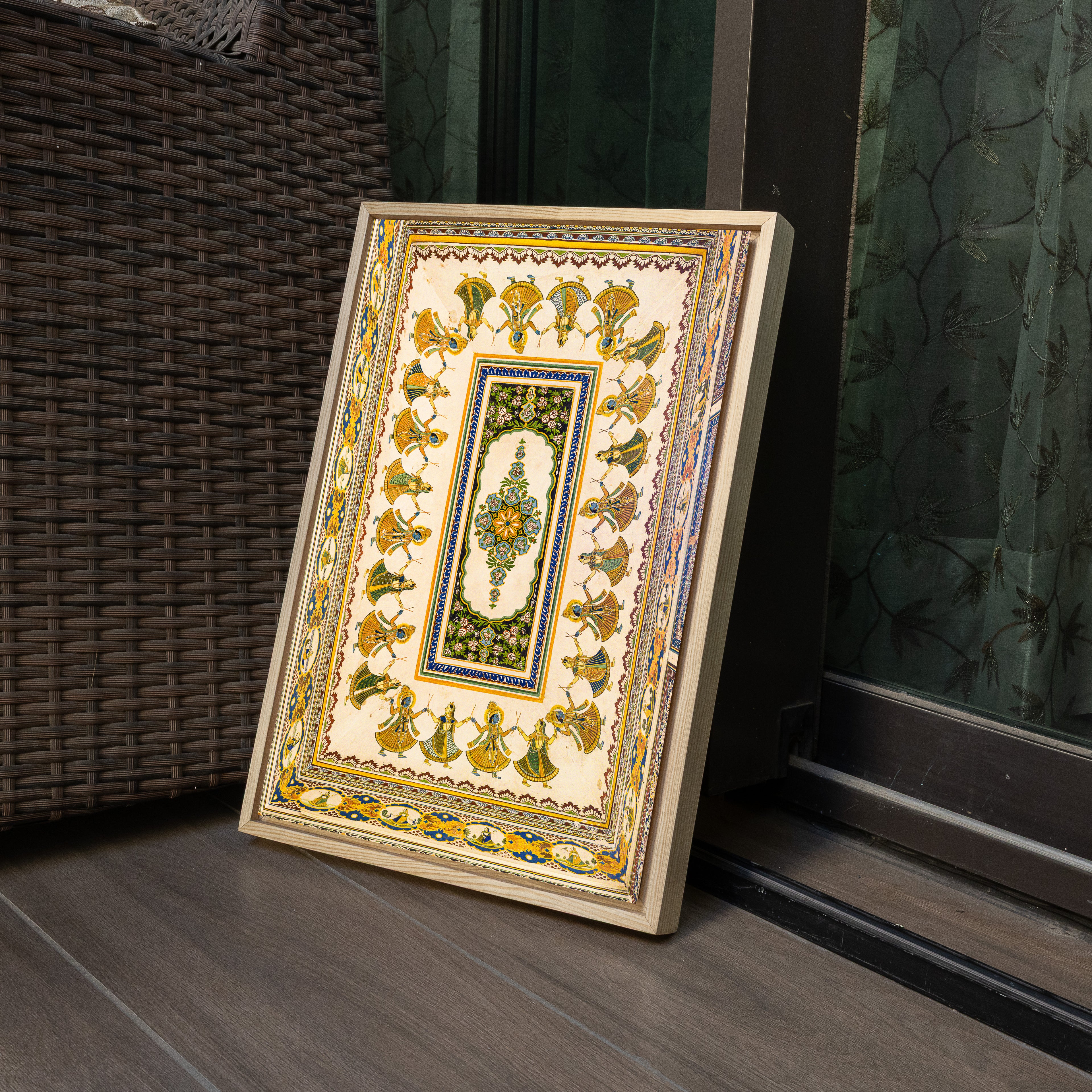 Shekhawati Haveli Ceiling – Ras Leela Painting | Colour, Dance & Divine Joy | Indian Heritage Fine Art Wall Photography Print