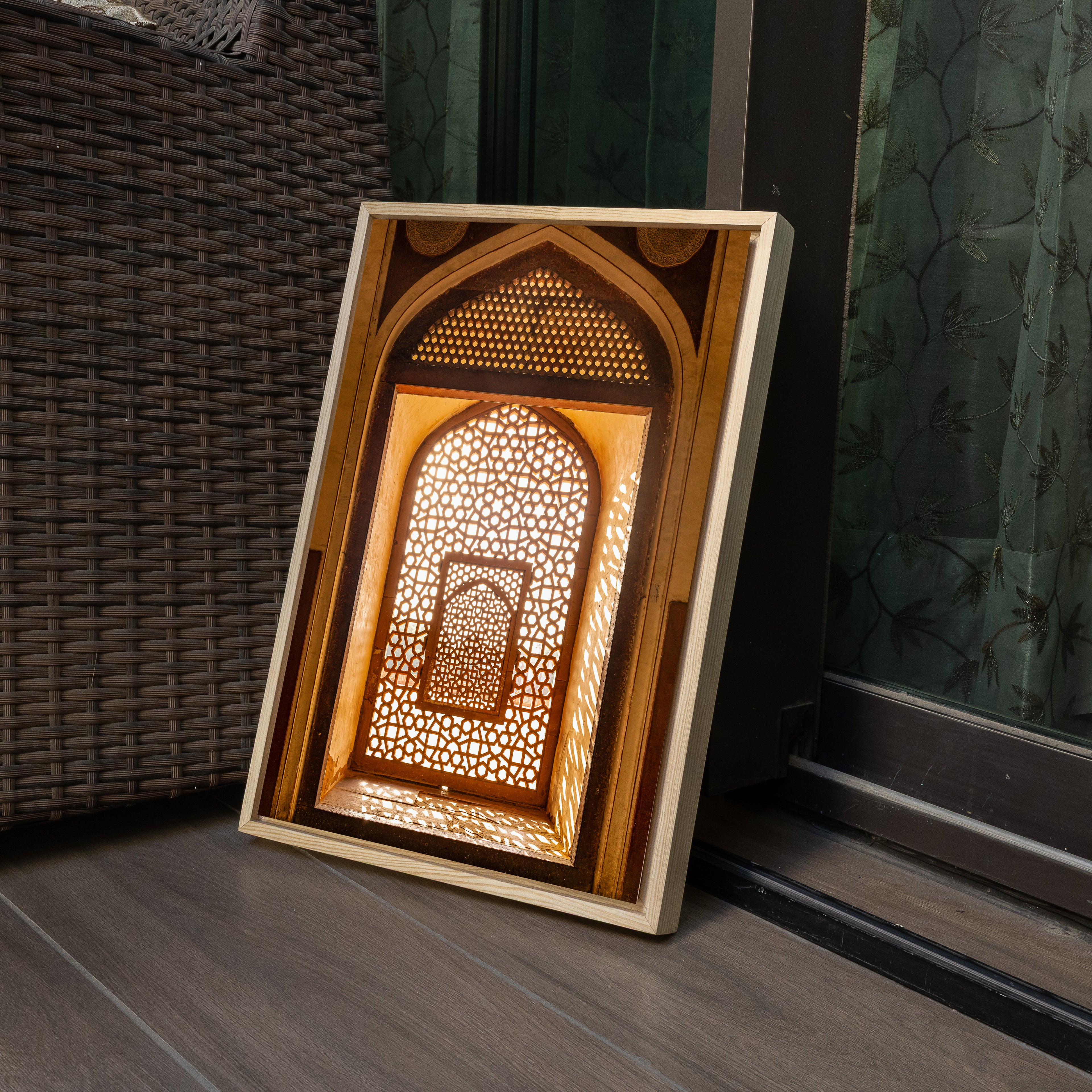 Humayun's Tomb – Jaali in Golden Light | Mughal Arch & Stone Lattice Fine Art Wall Photography Print