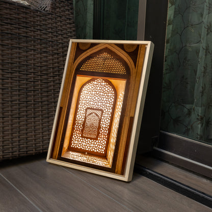 Humayun's Tomb – Jaali in Golden Light | Mughal Arch & Stone Lattice Fine Art Wall Photography Print