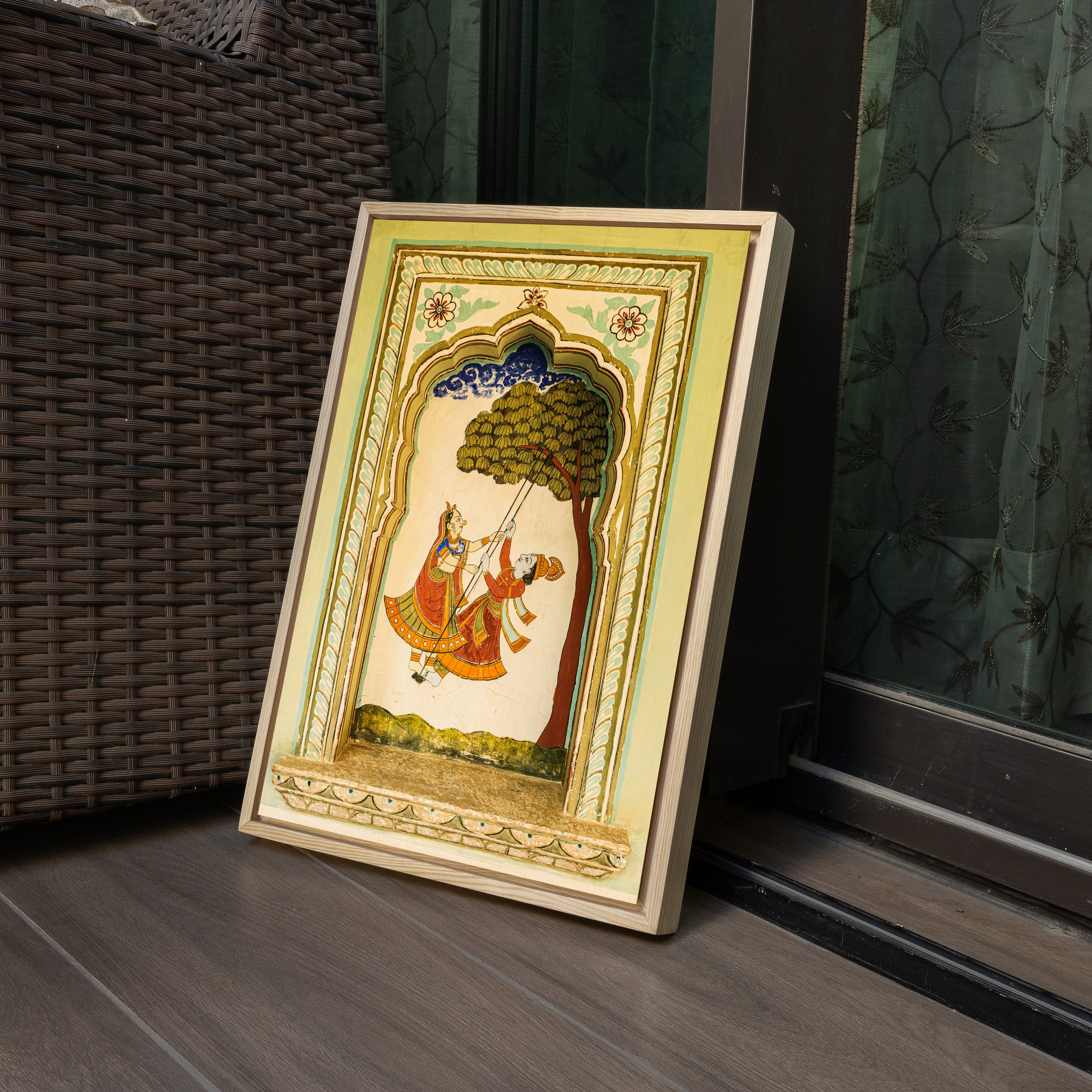 Radha Krishna – The Meeting | Shekhawati Haveli Fresco | Fine Art Wall Photography Print