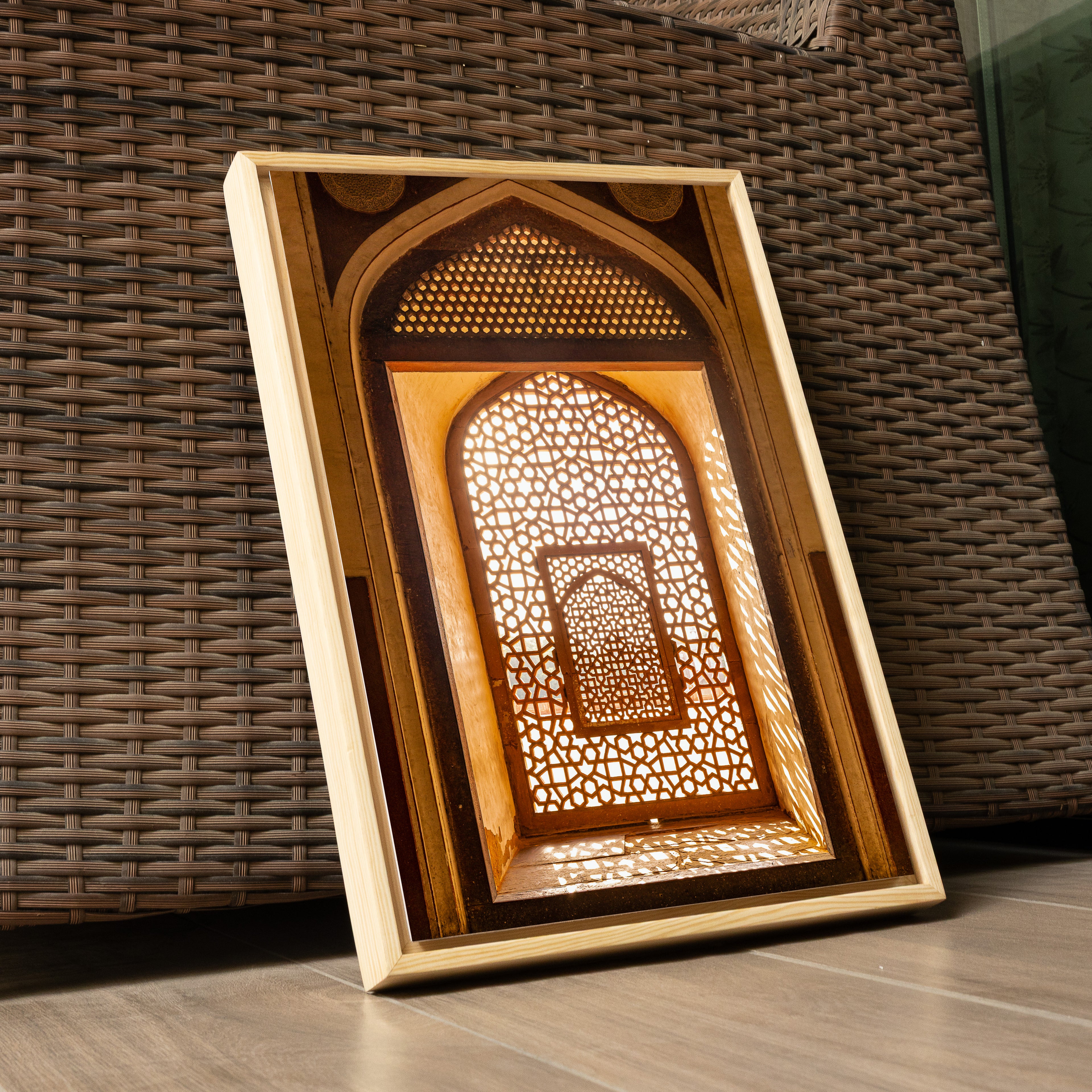 Humayun's Tomb – Jaali in Golden Light | Mughal Arch & Stone Lattice Fine Art Wall Photography Print