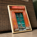 Varanasi – The Green Door of the Sacred Lane | Hindu Devotion Fine Art Wall Photography Print