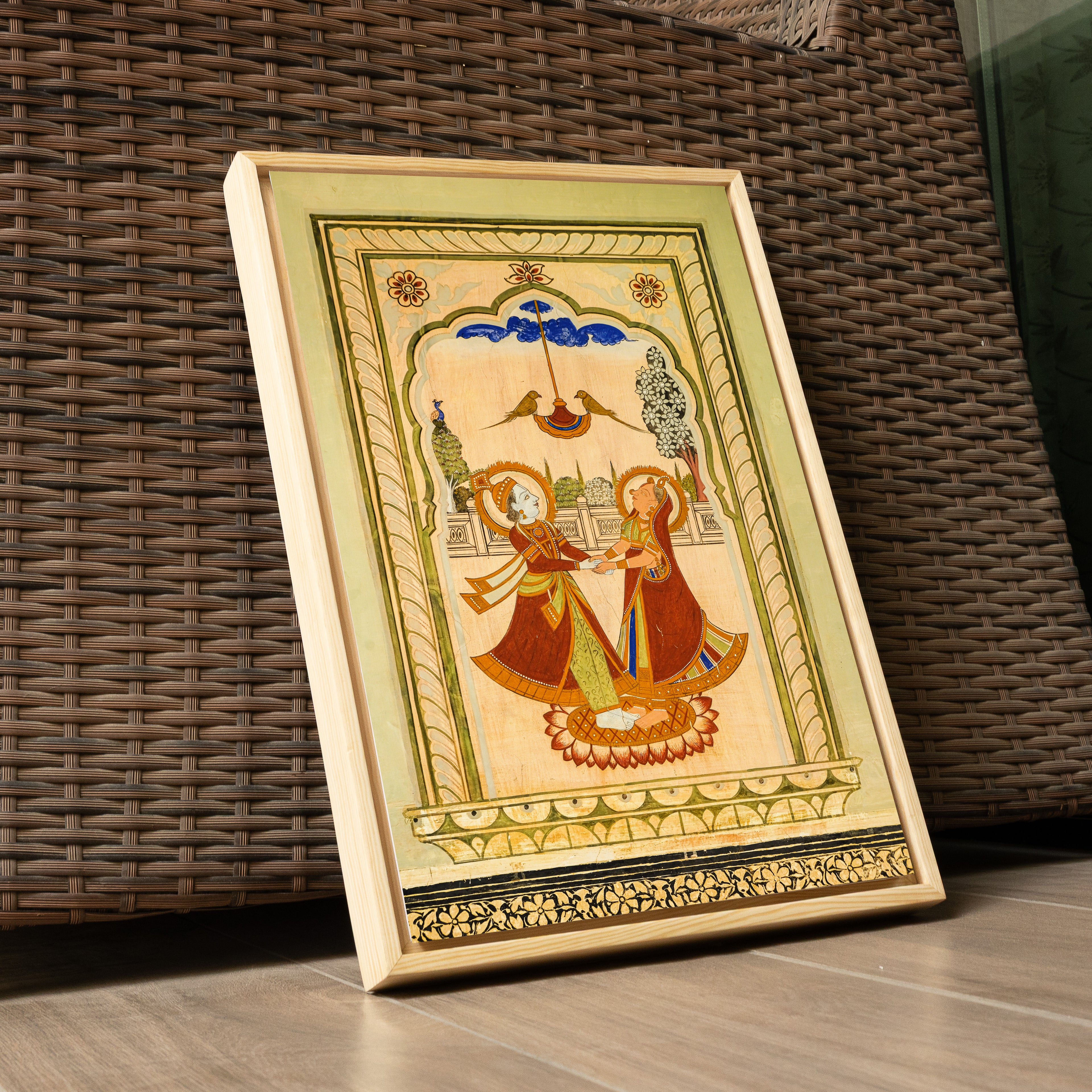 Radha Krishna – The Meeting | Shekhawati Haveli Fresco | Fine Art Wall Photography Print
