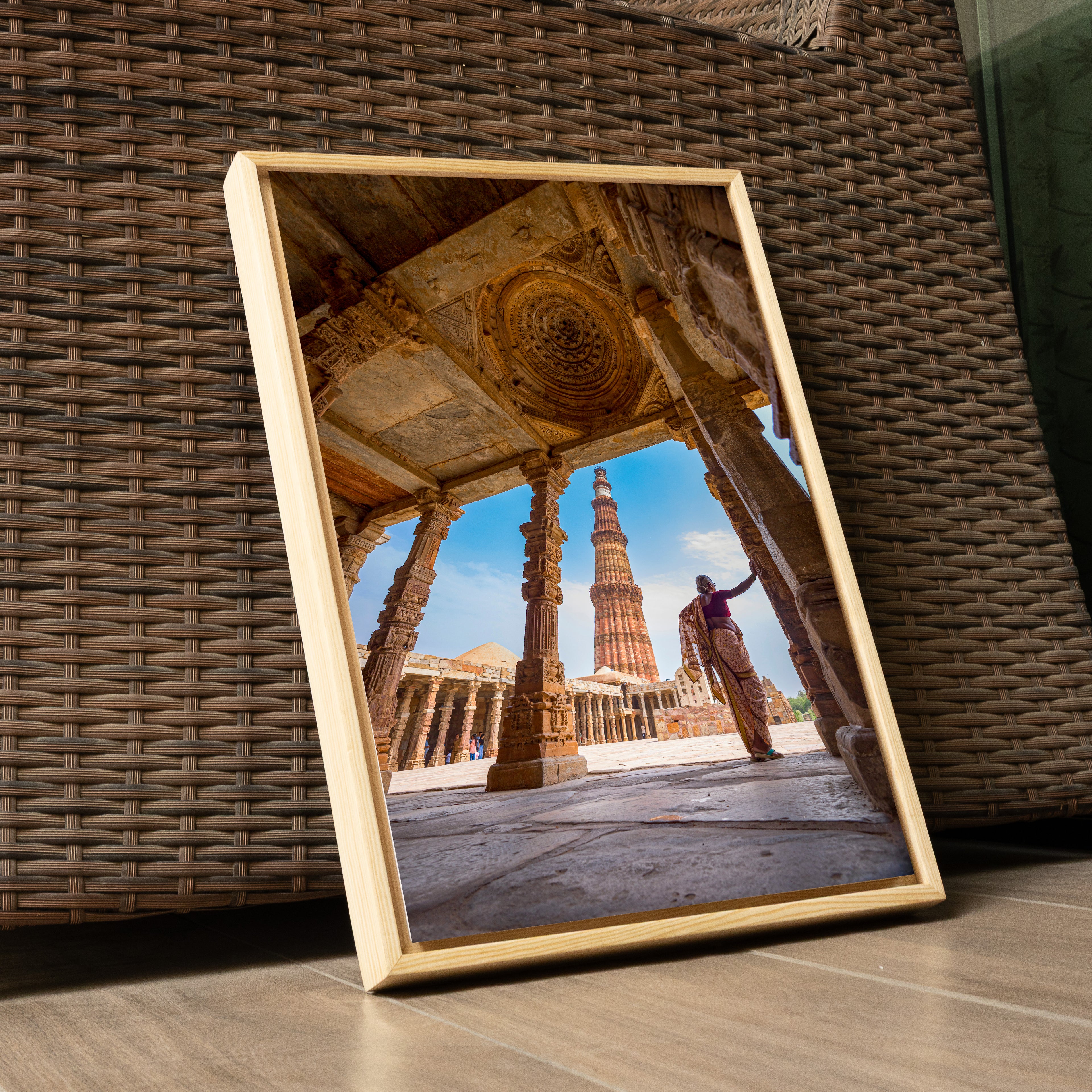 Qutub Minar Complex – A Woman in the Ancient Light | Fine Art Wall Photography Print