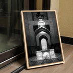 Humayun's Tomb Grave – Shadows, Reflections & Inlays | Black & White Fine Art Print