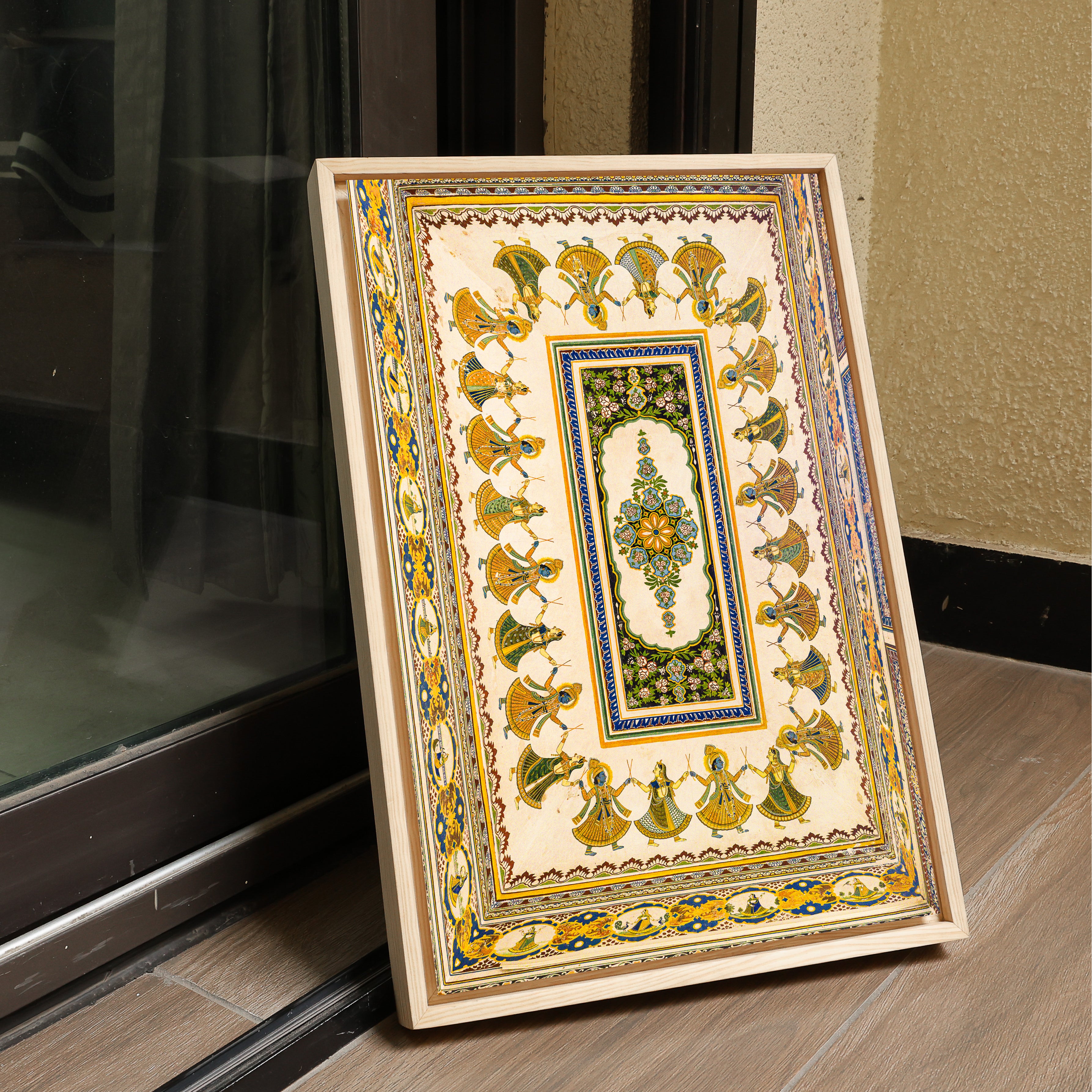 Shekhawati Haveli Ceiling – Ras Leela Painting | Colour, Dance & Divine Joy | Indian Heritage Fine Art Wall Photography Print