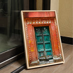 Varanasi – The Green Door of the Sacred Lane | Hindu Devotion Fine Art Wall Photography Print