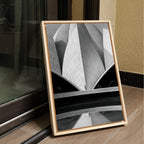 Lotus Temple Delhi – Concrete Petals, Shadow & Pool Reflection | B&W Architectural Fine Art Wall Photography Print
