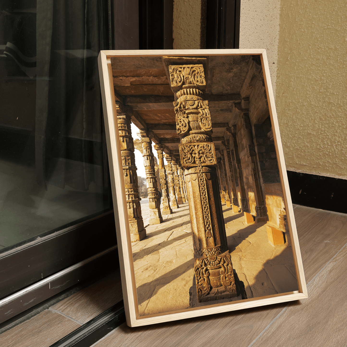 Qutub Complex – Pillars in Morning Light | Stone, Sun & the Story of Indian Heritage | Fine Art Wall Photography Print