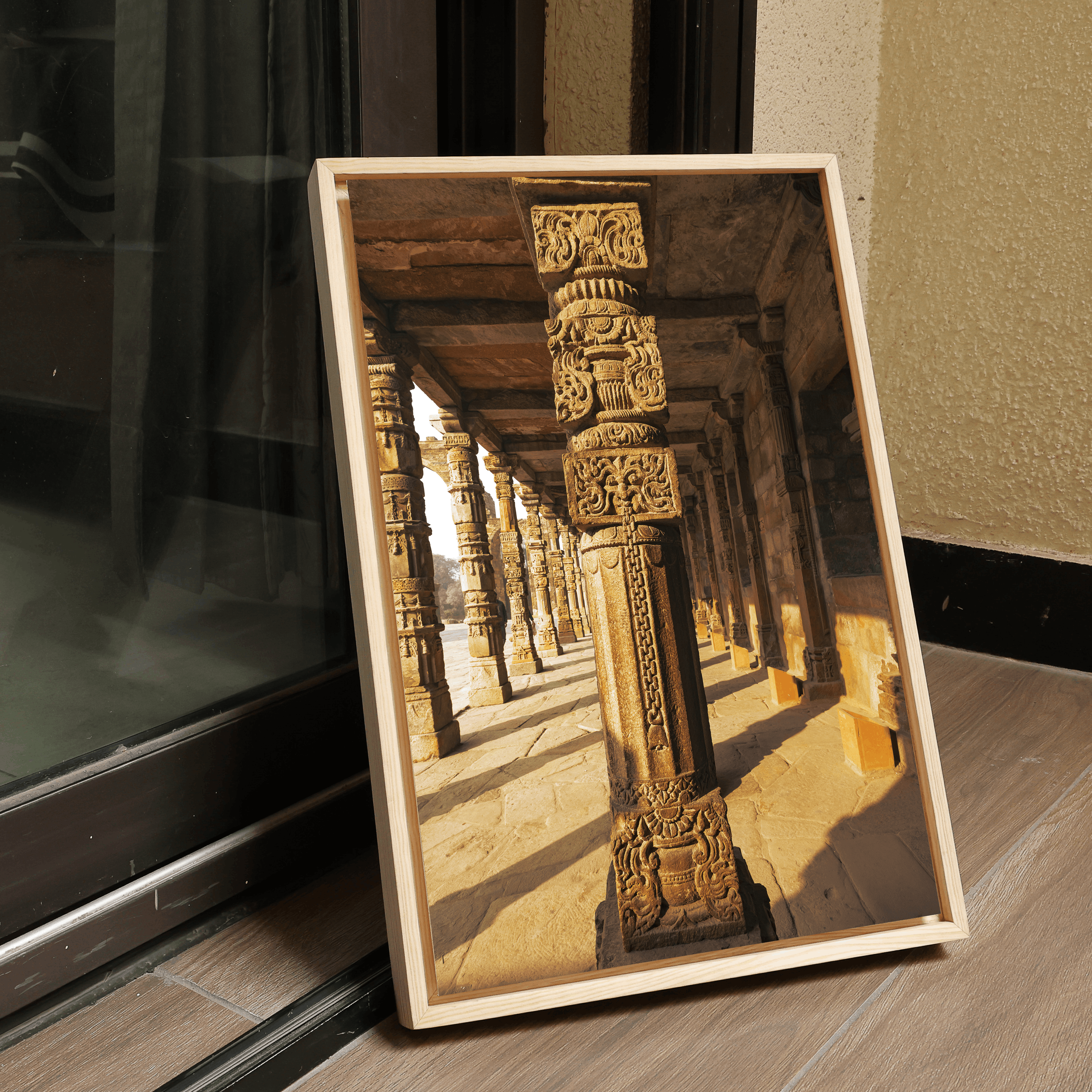 Qutub Complex – Pillars in Morning Light | Stone, Sun & the Story of Indian Heritage | Fine Art Wall Photography Print
