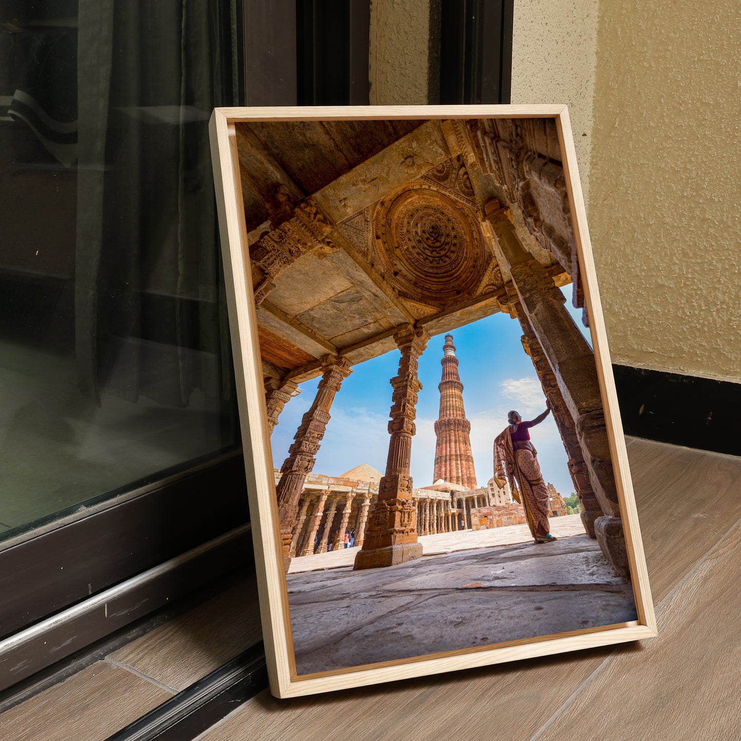 Qutub Minar Complex – A Woman in the Ancient Light | Fine Art Wall Photography Print