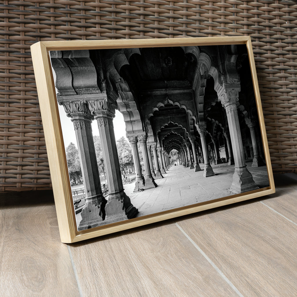 Red Fort Delhi – Diwan-i-Aam Arches & Columns in Black & White | Fine Art Wall Photography Print