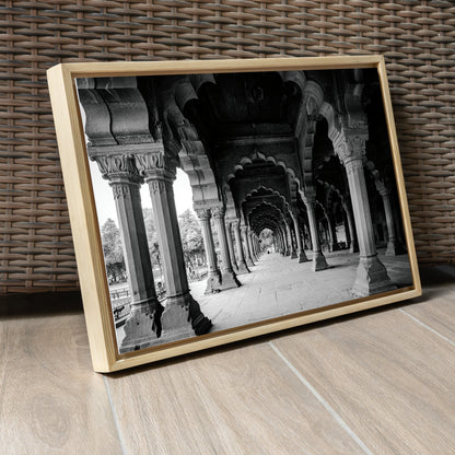 Red Fort Delhi – Diwan-i-Aam Arches & Columns in Black & White | Fine Art Wall Photography Print