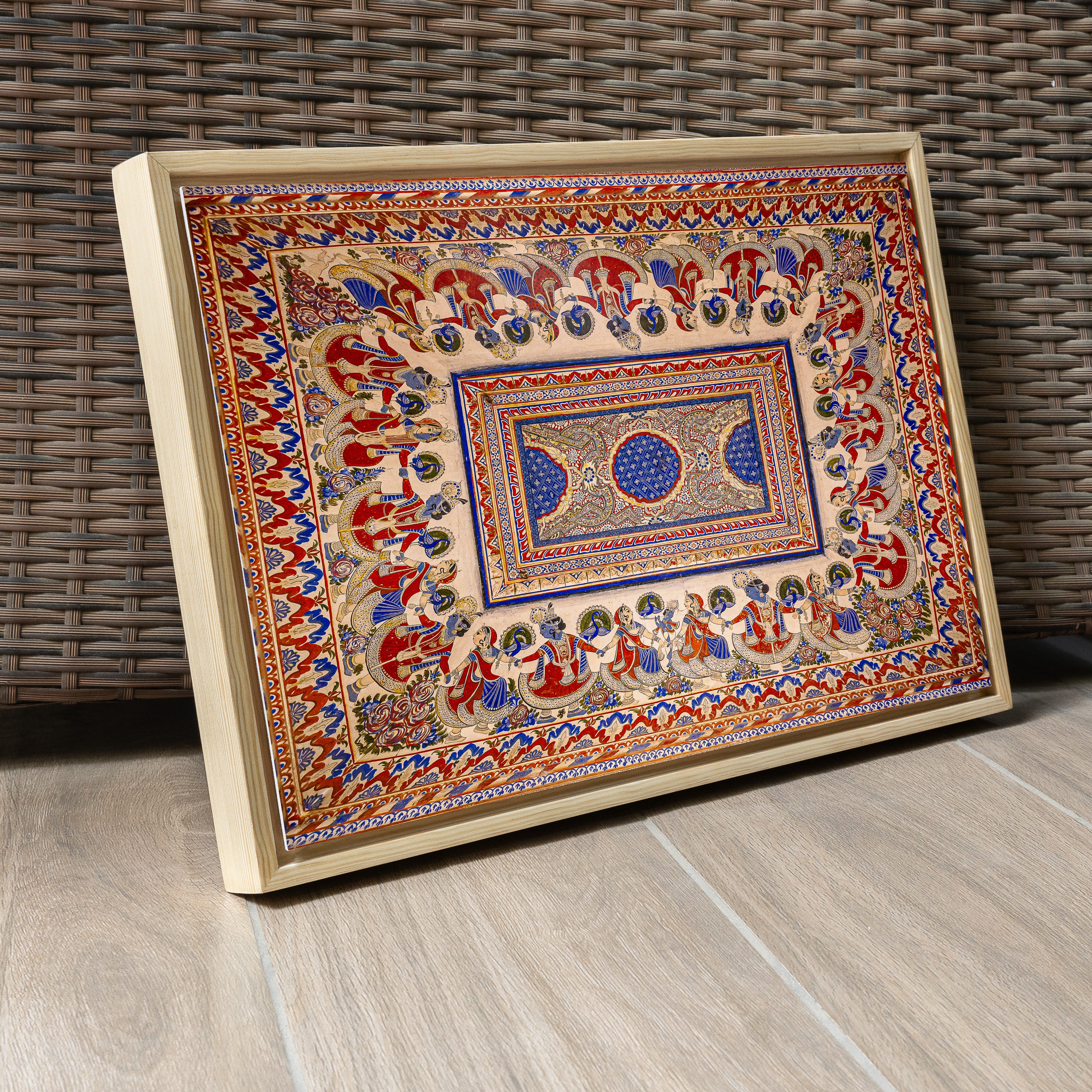 Krishna Raas Leela – Shekhawati Fresco Ceiling Art from Mandawa Havelis | Fine Art Wall Photography Print