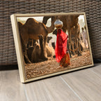 Pushkar Camel Fair – Woman in Red & Golden Light | Rajasthan Fine Art Wall Photography Print