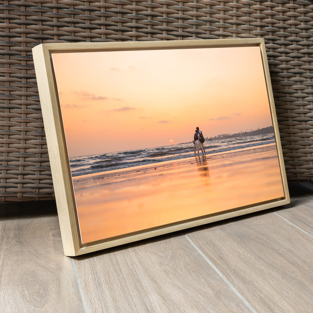 Mumbai Beach – Couple at Sunset, Wet Sand Reflections | Fine Art Wall Photography Print