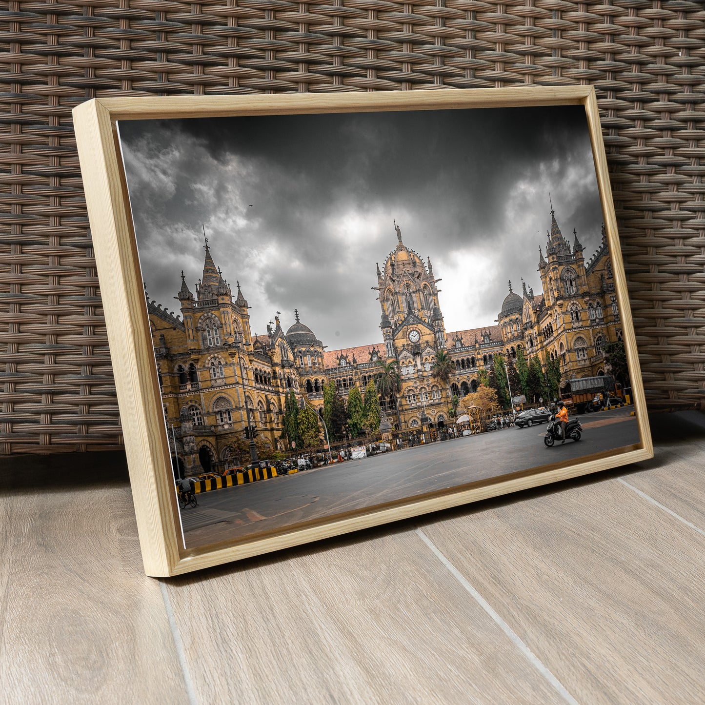 Chhatrapati Shivaji Maharaj Terminus, Mumbai – Overcast Sky, Warm Stone & Dramatic Layering | Fine Art Wall Photography Print