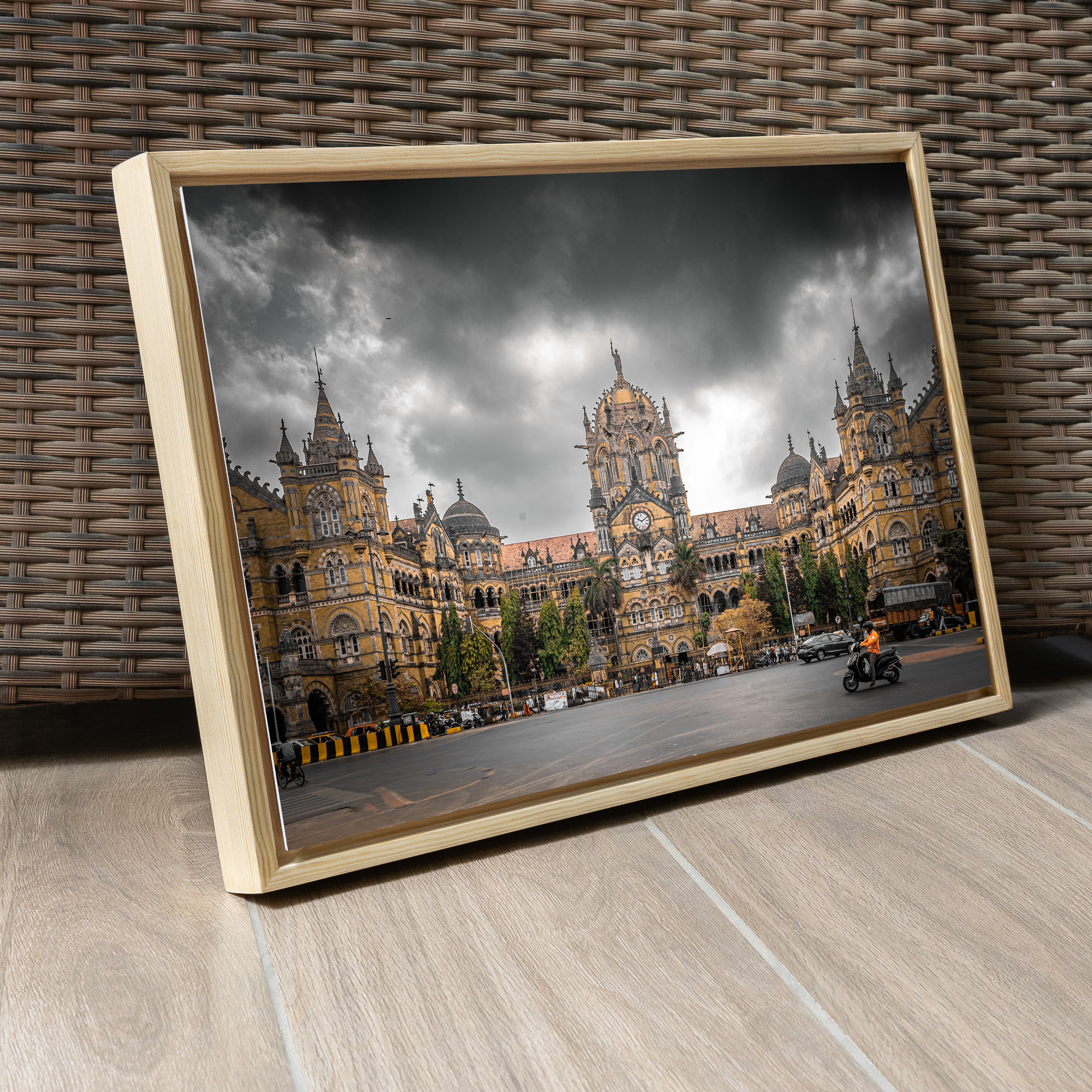Chhatrapati Shivaji Maharaj Terminus, Mumbai – Overcast Sky, Warm Stone & Dramatic Layering | Fine Art Wall Photography Print