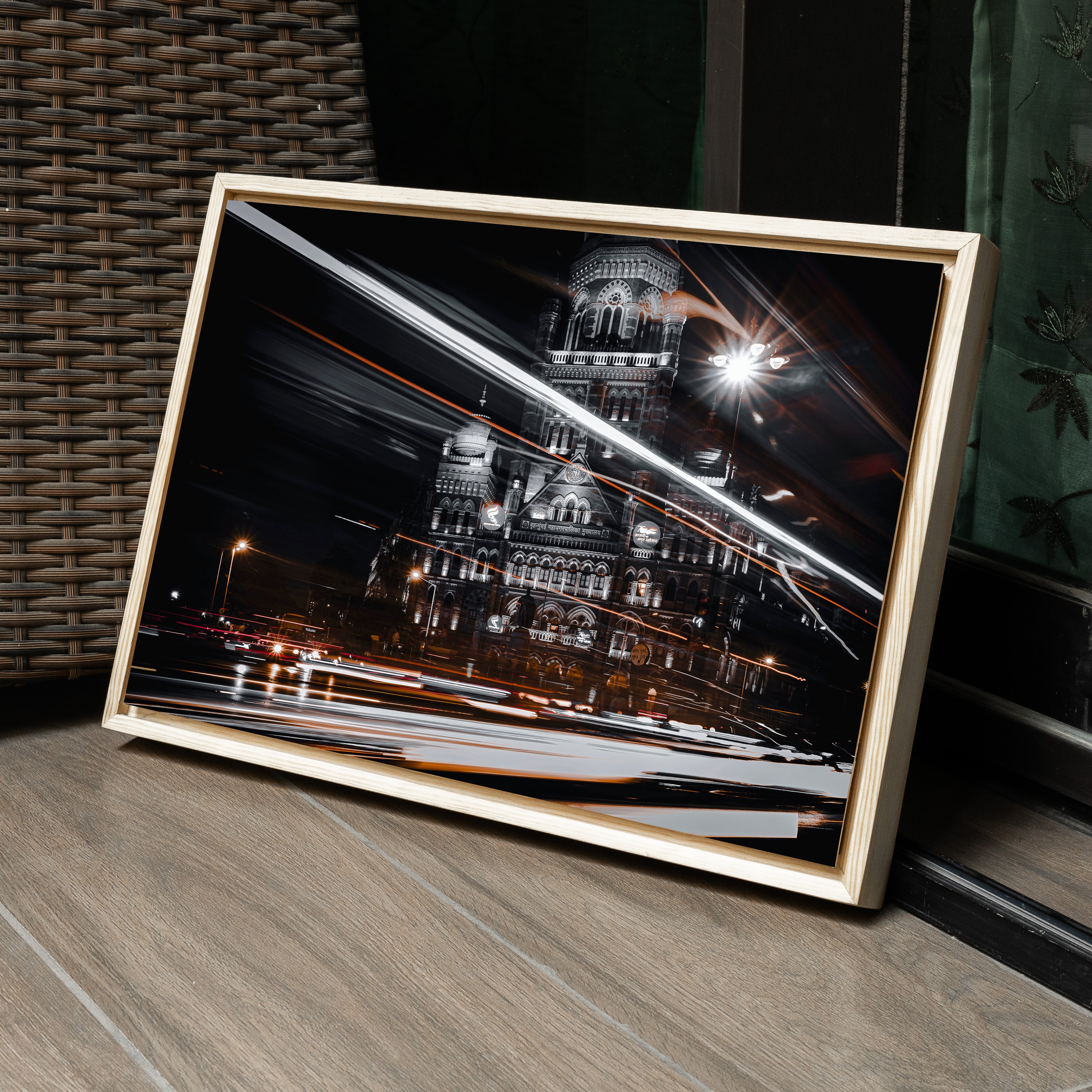 Mumbai Street Photography – BMC Headquarters & Light Trails | Fine Art Wall Photography Print
