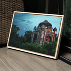 Humayun's Tomb Complex – Barber's Tomb Against the Rising Moon | Ethereal Blue Sky & Mughal Silence | Fine Art Wall Photography Print
