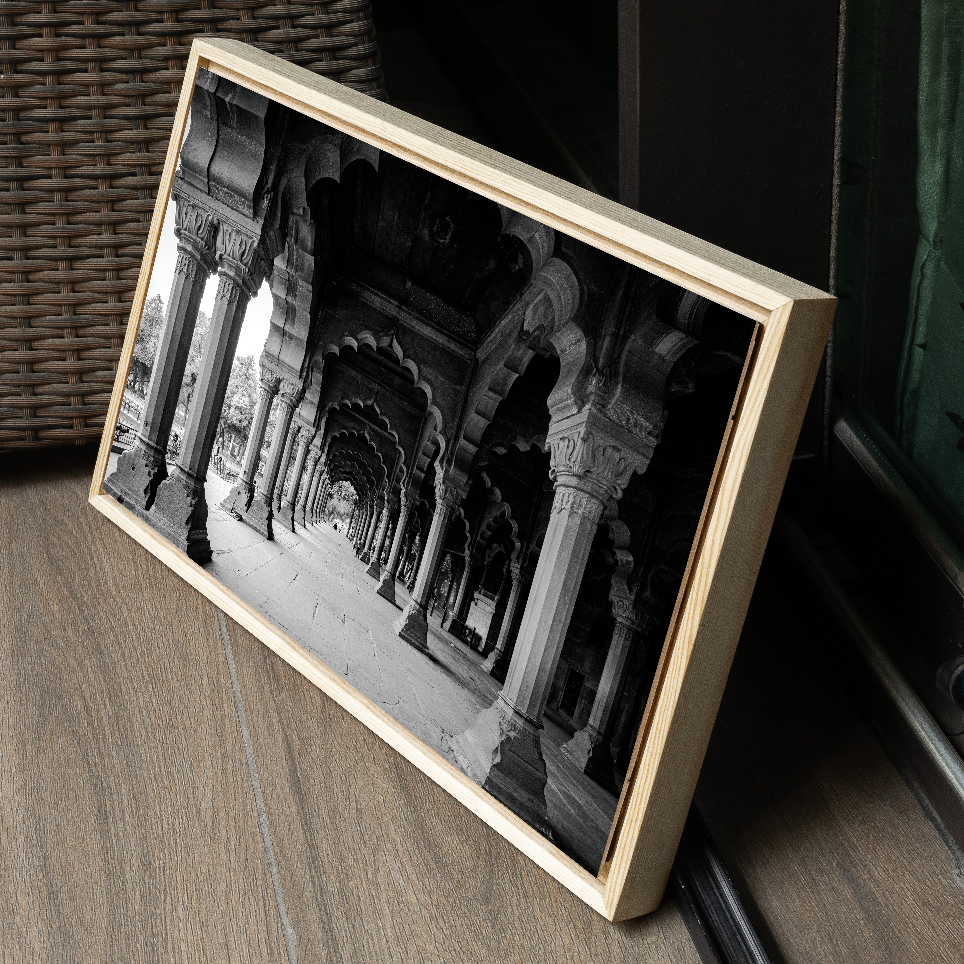 Red Fort Delhi – Diwan-i-Aam Arches & Columns in Black & White | Fine Art Wall Photography Print