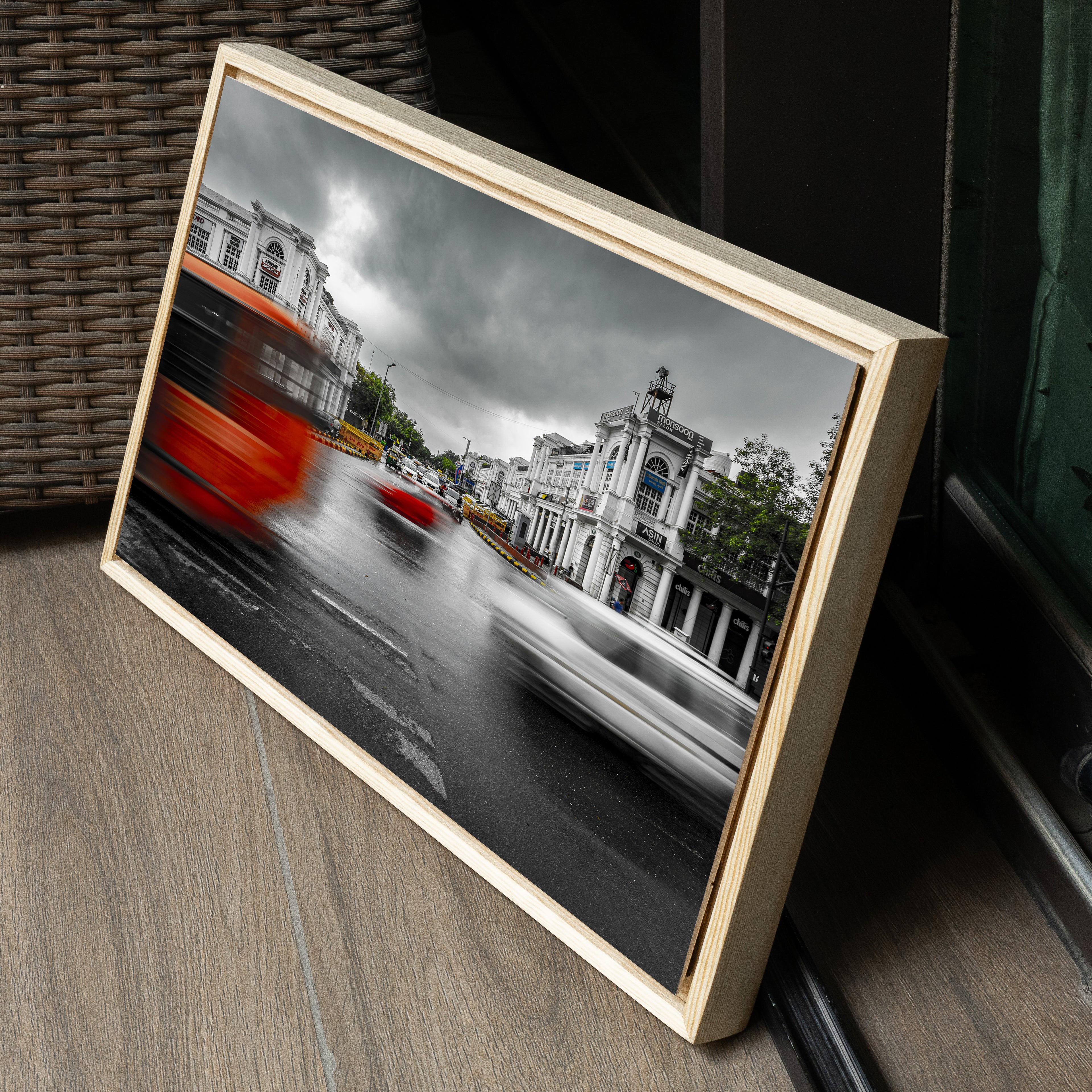 Connaught Place, New Delhi – Monsoon Traffic & Storm Clouds | Fine Art Wall Photography Print