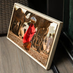 Pushkar Camel Fair – Woman in Red & Golden Light | Rajasthan Fine Art Wall Photography Print