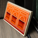 City Palace, Jaipur – Orange Walls, White Jharokhas & Chhatris | The Geometry of Rajput Grandeur | Fine Art Wall Photography Print