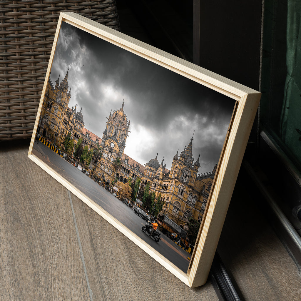 Chhatrapati Shivaji Maharaj Terminus, Mumbai – Overcast Sky, Warm Stone & Dramatic Layering | Fine Art Wall Photography Print
