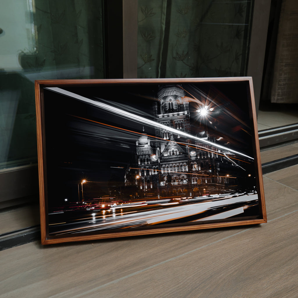 Mumbai Street Photography – BMC Headquarters & Light Trails | Fine Art Wall Photography Print