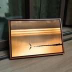 Bird in Silhouette, Wetland Lake at Sunset – Reflection, Stillness & the Golden Hour | Fine Art Wall Photography Print