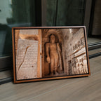 Kanheri Caves – Standing Buddha & Ancient Brahmi Inscription, Mumbai | Fine Art Wall Photography Print