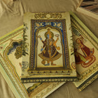 Mandawa Paintings, Shekhawati – Set of 3 | Radha Krishna Jhula, Divine Vishnu & Joyful Celebration | Fine Art Wall Photography Print