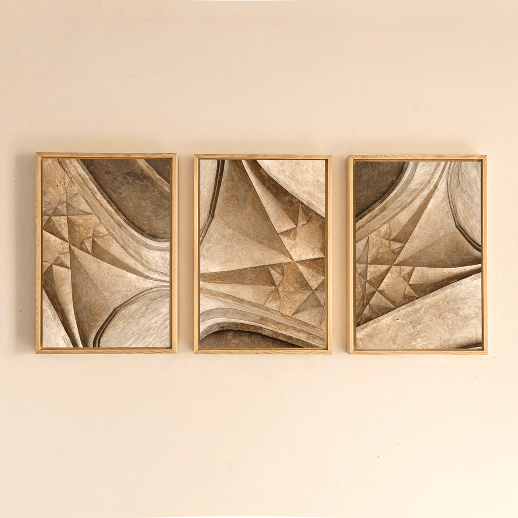 Akbar's Tomb, Sikandra – Arch Geometry Triptych | Ancient Stone, Modern Eye | Fine Art Wall Photography Print