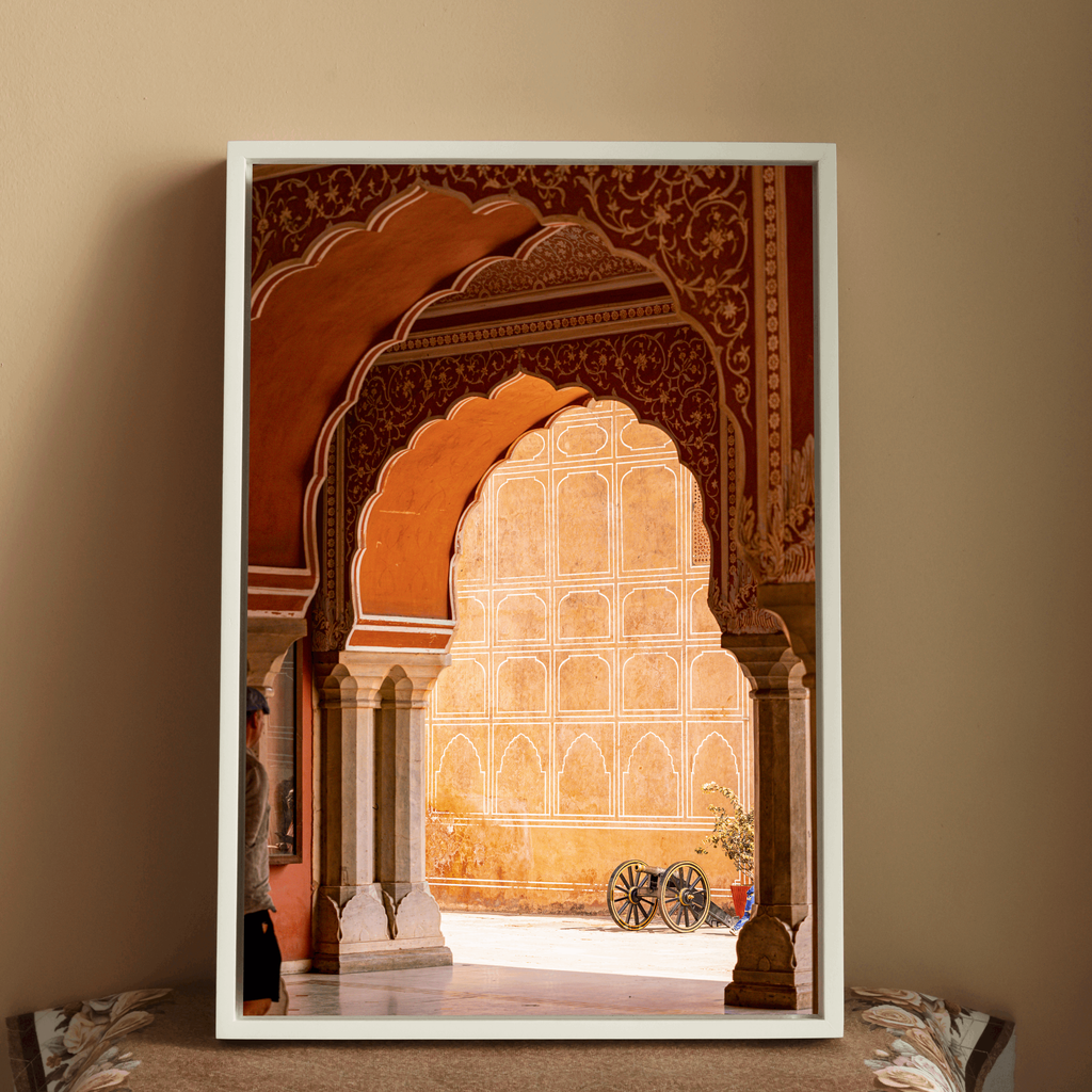 City Palace Jaipur – The Orange Courtyard & the Cannon | Fine Art Wall Photography Print