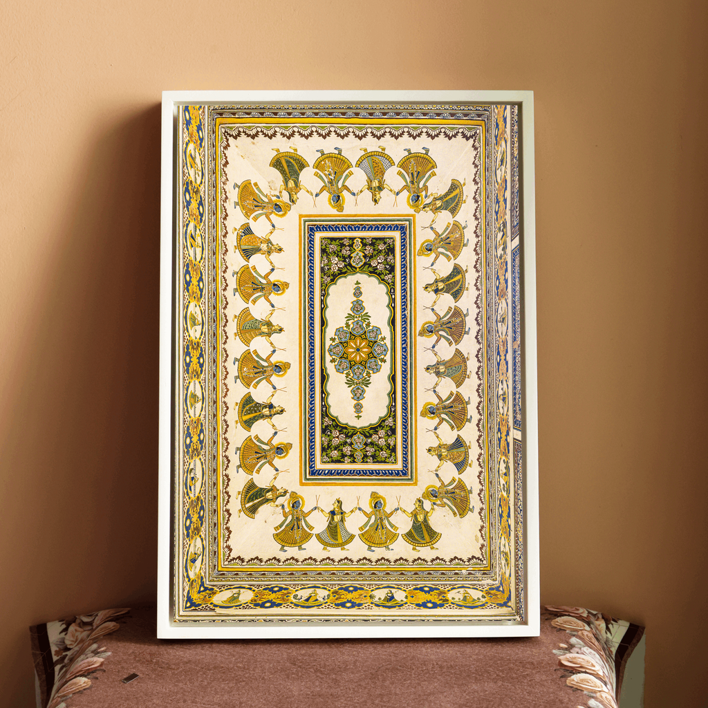 Shekhawati Haveli Ceiling – Ras Leela Painting | Colour, Dance & Divine Joy | Indian Heritage Fine Art Wall Photography Print