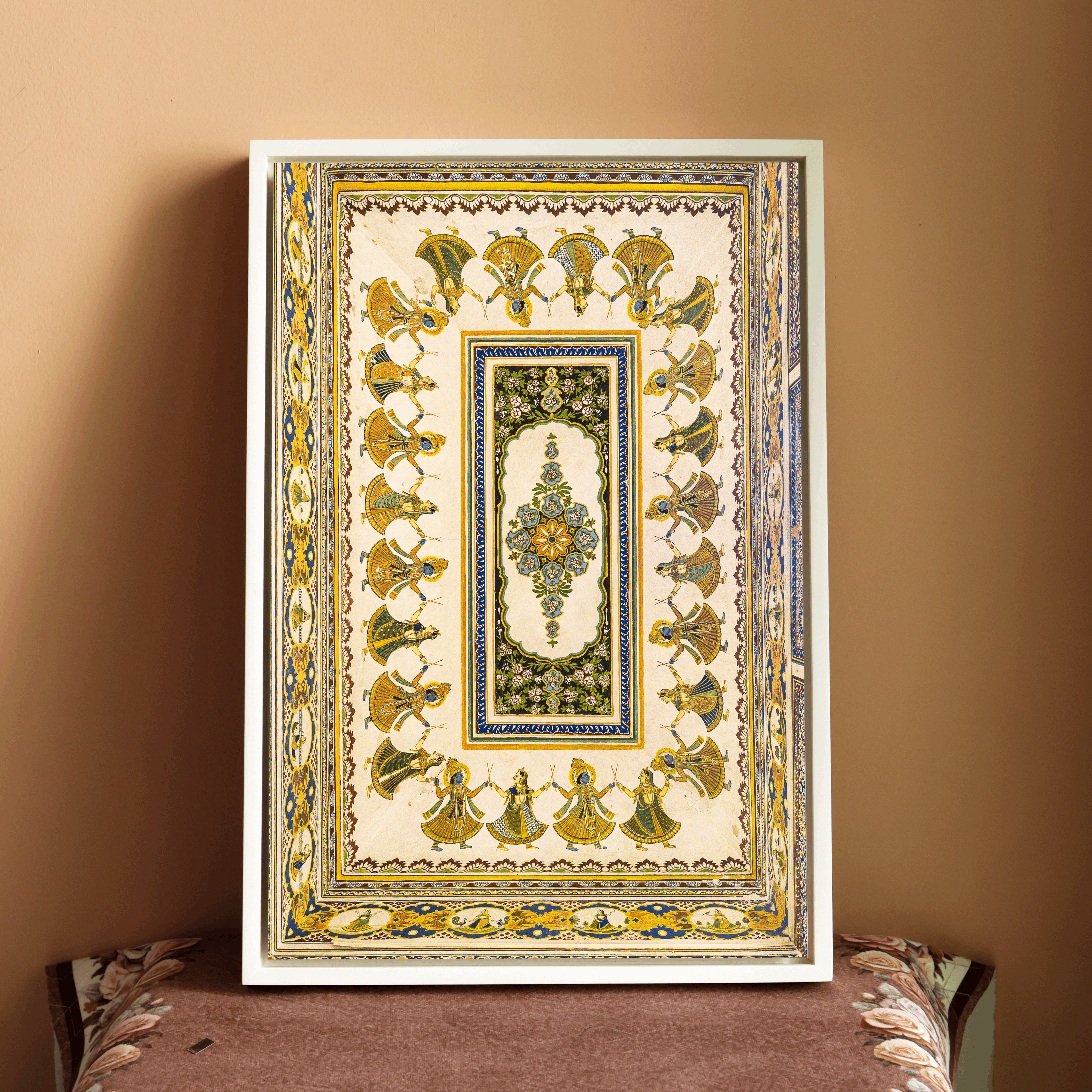 Shekhawati Haveli Ceiling – Ras Leela Painting | Colour, Dance & Divine Joy | Indian Heritage Fine Art Wall Photography Print