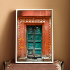 Varanasi – The Green Door of the Sacred Lane | Hindu Devotion Fine Art Wall Photography Print