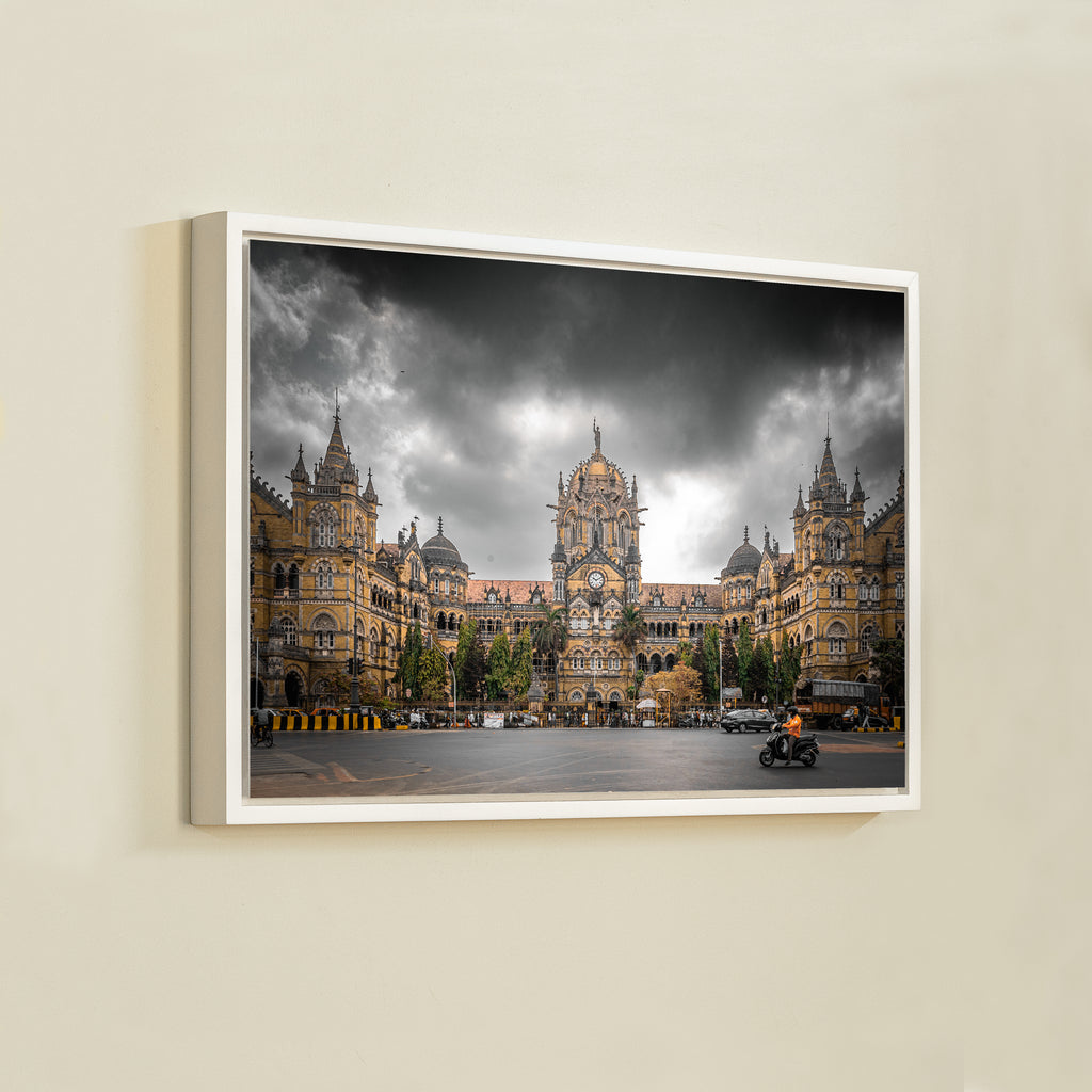 Chhatrapati Shivaji Maharaj Terminus, Mumbai – Overcast Sky, Warm Stone & Dramatic Layering | Fine Art Wall Photography Print