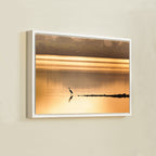 Bird in Silhouette, Wetland Lake at Sunset – Reflection, Stillness & the Golden Hour | Fine Art Wall Photography Print