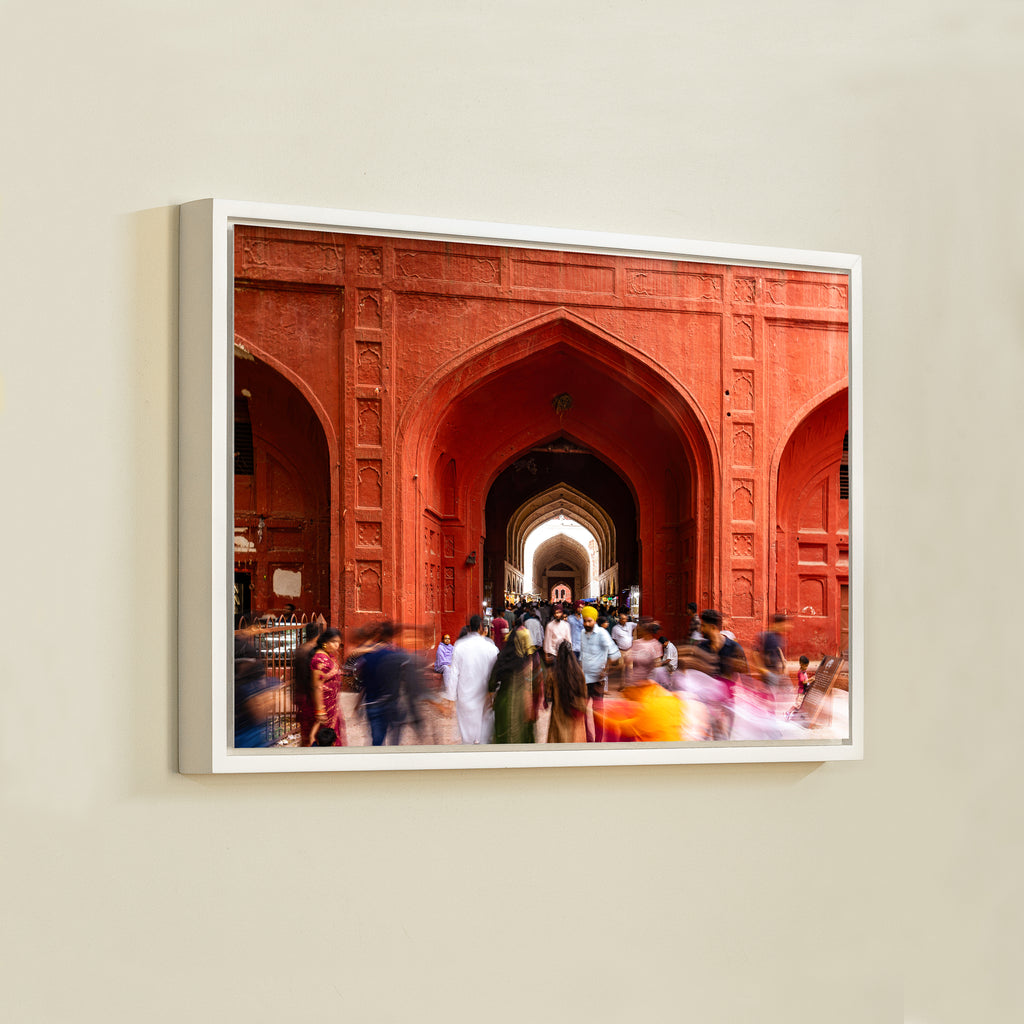 Red Fort Delhi – Bazaar Lanes, Mughal Arches & the Flow of Life | Fine Art Wall Photography Print