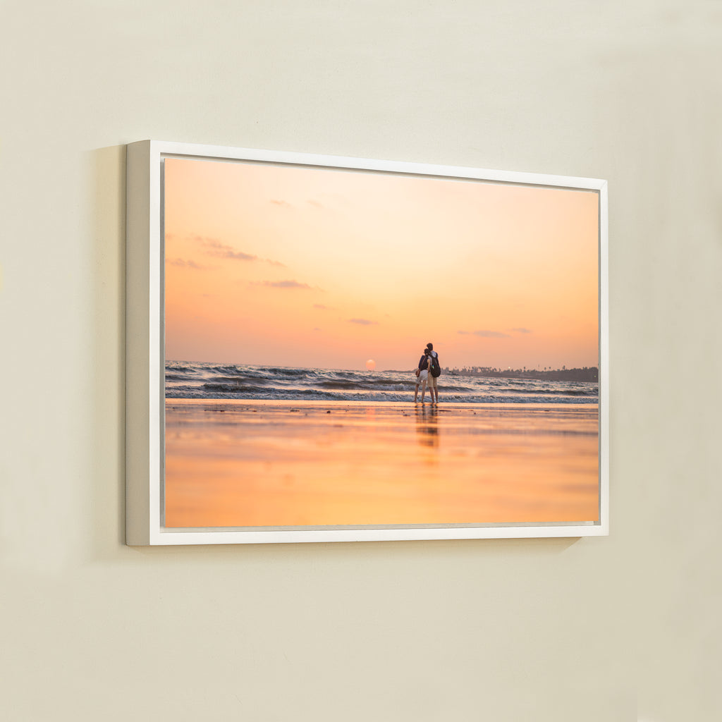 Mumbai Beach – Couple at Sunset, Wet Sand Reflections | Fine Art Wall Photography Print