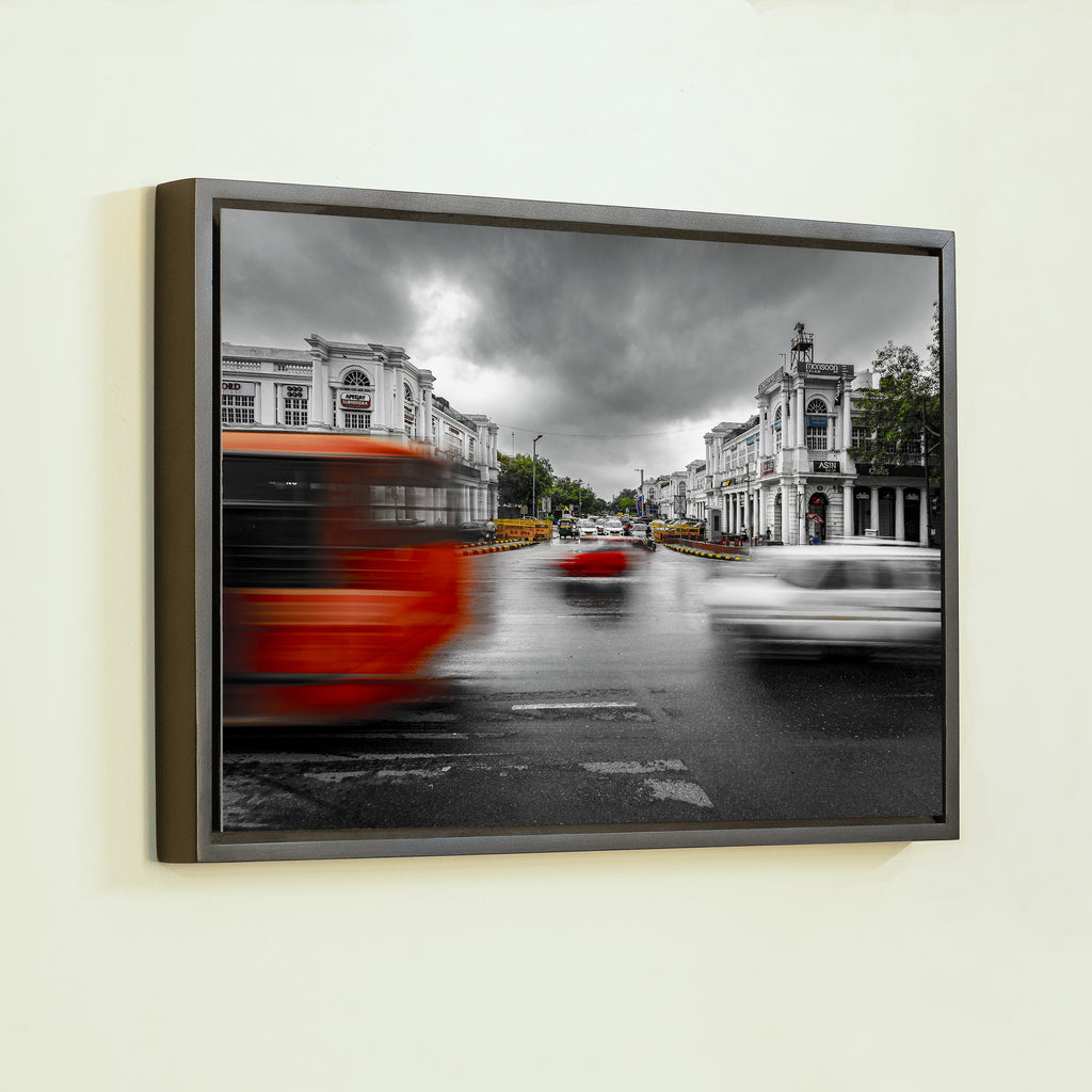 Connaught Place, New Delhi – Monsoon Traffic & Storm Clouds | Fine Art Wall Photography Print