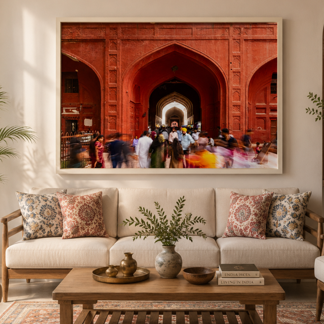 Red Fort Delhi – Bazaar Lanes, Mughal Arches & the Flow of Life | Fine Art Wall Photography Print