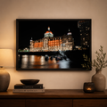 Mumbai Street Photography – Taj Mahal Palace Hotel at Night, Sea Reflections & Twinkling Lights | Fine Art Wall Photography Print