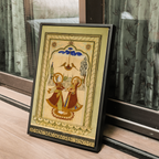 Radha Krishna on the Swing – Poddar Haveli, Shekhawati | Love & Mythology Fresco Fine Art Wall Photography Print