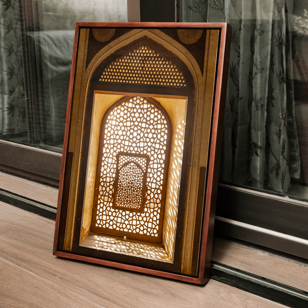 Humayun's Tomb – Jaali in Golden Light | Mughal Arch & Stone Lattice Fine Art Wall Photography Print